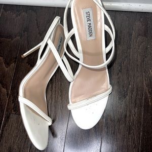 Steve Madden strap white sandal heels size 11